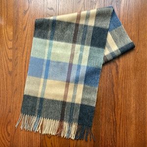 64" x 14" GRANT THOMAS Merino Wool Plaid Scarf